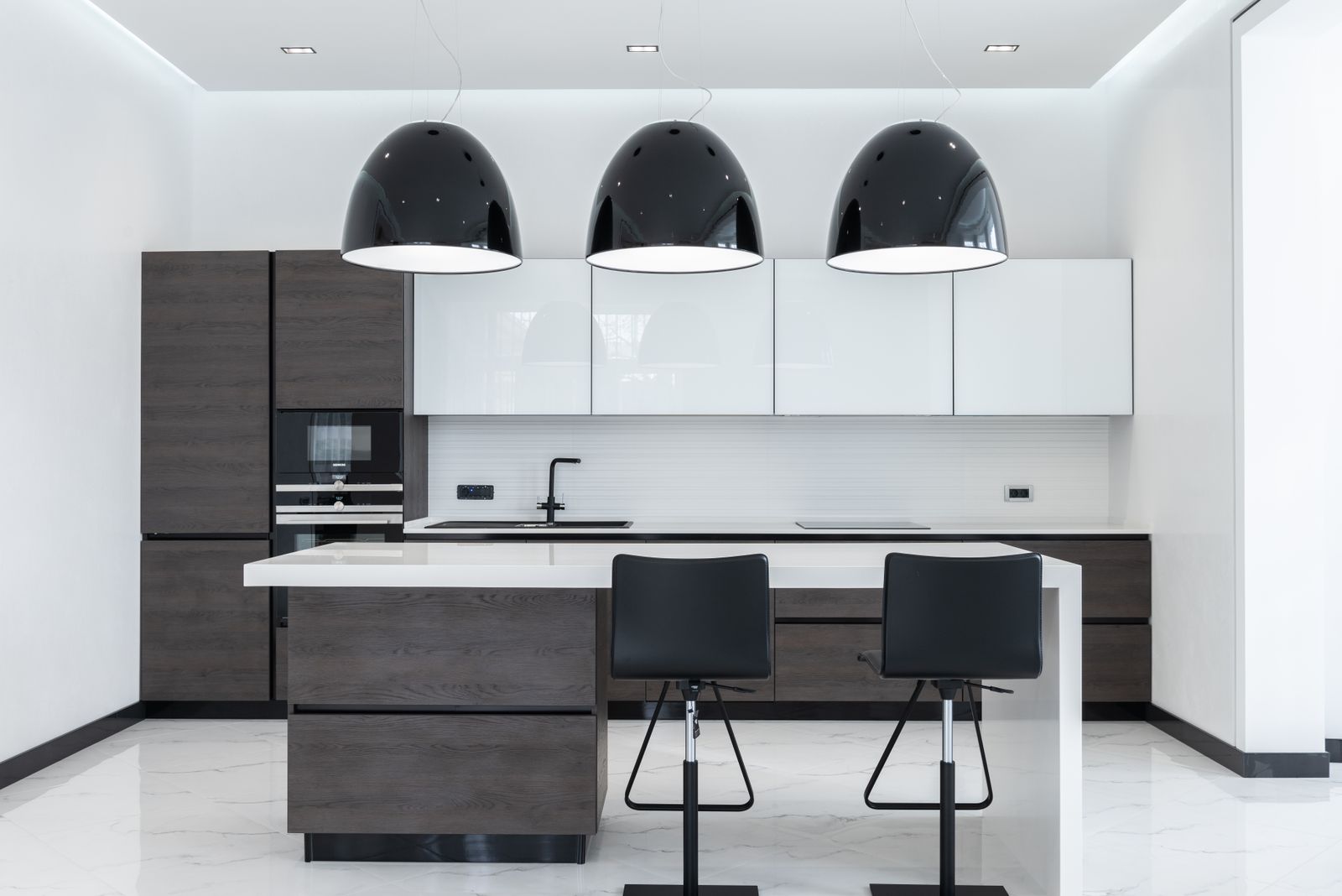 Clean modern kitchen with a working sink
